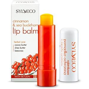 SYLVECO Duindoorn lippenverzorgingsstift met kaneelgeur. Lippenbalsem voor vrouwen en mannen natuurlijke cosmetica grootte 4,6 g.