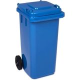 JESTIC Vuilnisbak afvalbak reststoffen ton 120L rustige wielen van rubber NIEUW (blauw)