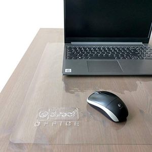 D.RECT Transparante Bureaumat | 70 x 50cm Gemaakt van PVC Antislip Dikte 600µ, 0,6mm Waterdichte Ronde randen Bureaumat voor Kantoor en Thuisgebruik