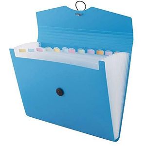 D.RECT 5580 Vakkenmap opbergmap uitbreidbaar documentenmappen 12 vakken A4 blauw