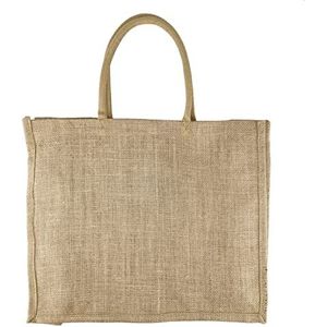 LEVIATAN EKO Jute tas | boodschappentas | herbruikbaar en milieuvriendelijk | jute tas | strandtas | 100% jute canvas - duurzaam | natuurlijk, 42 x 36 cm