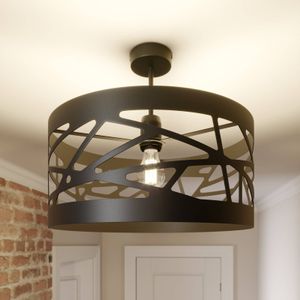 LED plafondlamp dimbare plafondlamp Zwart en wit woonkamerlamp 45W met afstandsbediening 2-rings cirkelplafondlamp slaapkamerlamp studeerkamer kantoor led plafondverlichting-50cm Zwart en wit