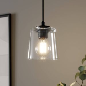 HELAM Hanglamp Lucea 1-lamp met transparante glazen kap
