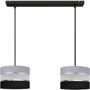 HELAM Hanglamp Helen balken grijs-zwart-zilver 2-lamps