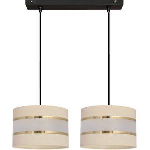 HELAM Hanglamp Helen balken kappen ecru-goud 2-lamps