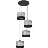 Hanglamp aan een koord HELEN 4xE27/60W/230V zwart/grijs/zilver