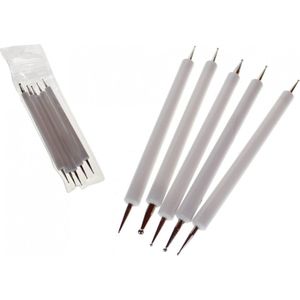 Nagelschachten verzorgings setje wit 13 cm - set van 5 delig - Wit