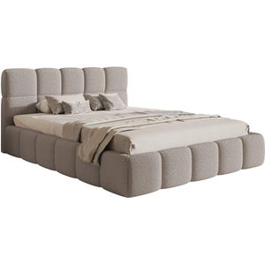 NADUVI Collection Chloe Bedframe 180 x 200 cm - met Opbergvak - Bouclé - Taupe