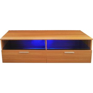 TV kast dressoir Sieno - media meubel game set up - LED verlichting - lichtbruin