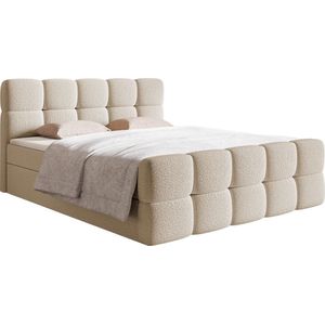 Selsey - Cloudy - Boxspringbed - Lichtgrijs - Boucle Weefsel - 180 x 200 cm