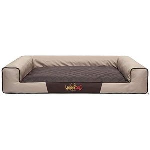 Hobbydog L VICBEB4 hoekig hondenbed, Victoria kattenbed, slaapplaats, beige met bruin