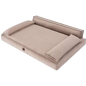 DOGGY Hondenbed, huisdierenbed, hondenbed, hondenbank, ligbed, hondenkussen, bed, bank, hondenmand, dierenbed, zacht, hondensofa, matras, slaapplaats, beige, 99 x 66 cm