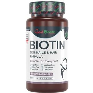 Biotine Huid Nagels en Haar formule Premium kwaliteit Natuurlijk product Perfecte proporties 100 veganistische capsules Hoogste biologische beschikbaarheid