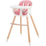 Kinderkraft SIENNA - 2-in-1 hoge kinderstoel - Afneembaar eetblad - Roze