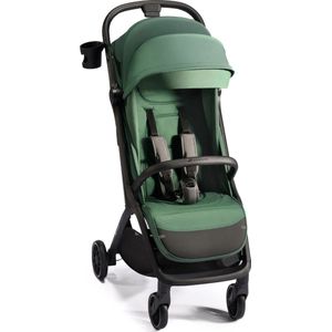 Kinderkraft NUBI 2 - Lichtgewicht Kinderwagen - Automatisch Inklapbaar - Geschikt tot 25 kg - Ondersteuning tot 7,9 kg - 2-Positie Verstelbare Rugleuning - UPF50+ Waterdichte Kap - 360° Draaiwielen - Moskitonet en Cuphouder Inclusief - Groente