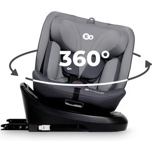 Kinderkraft I-GROW I-SIZE - Autostoeltje - 40-150 cm - 0-36 kg - 360 draaien - met Isofix - afstelbare hoofdsteun - 12 verstelniveaus - Eenvoudig te reinigen - Groep 0/1/2/3 - Tot 12 jaar - Grijs