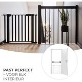 Kinderkraft LOCK&GO Deurveiligheidshek van 75 tot 103 cm, Traphek, opent tot 90 graden, Zonder boren, dubbele beveiliging, zwart