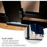 Kinderkraft LOCK&GO Deurveiligheidshek van 75 tot 103 cm, Traphek, opent tot 90 graden, Zonder boren, dubbele beveiliging, zwart