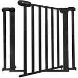 Kinderkraft LOCK&GO Deurveiligheidshek van 75 tot 103 cm, Traphek, opent tot 90 graden, Zonder boren, dubbele beveiliging, zwart