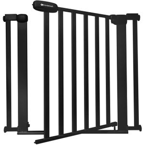 Kinderkraft LOCK&GO Deurveiligheidshek van 75 tot 103 cm, Traphek, opent tot 90 graden, Zonder boren, dubbele beveiliging, zwart