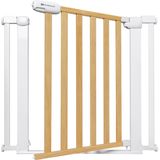 Kinderkraft LOCK&GO Trapbeschermingshek, zonder boren, voor kinderen, 75-103 cm, 90° opening, dubbele vergrendeling, automatische sluiting, hout