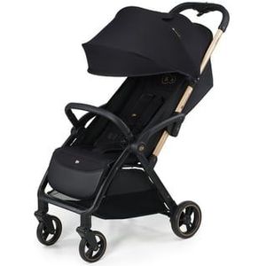 Kinderkraft APINO - Kinderwagen - Automatisch opvouwbaar, Lichtgewicht (7,5 kg), Geschikt tot 24 kg, 4-Positie Rugleuning, Grote Onderdelen, Ideaal voor Stad en Reizen, Regelbare Voetsteun, 5-Punts Veiligheidsgordel, Ventilatiepaneel - Raven Black