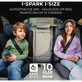Kinderkraft I-SPARK - 2-in-1 autostoel voor 100-150 cm kinderen - R129 i-Size norm - H-GUARD & SPS - lichtgewicht (4,5 kg) - eenvoudige installatie met 3-puntsgordel - afneembare rugleuning voor oudere kinderen - verstelbare hoofdsteun - Grijs