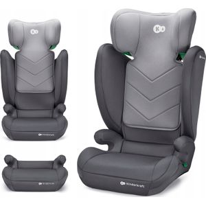 Kinderkraft I-SPARK Baby-autostoeltje i-Size Groep 2/3 100-150 cm, van 3,5 tot 12 jaar, 15 tot 36 kg, licht (4,5 kg), 3-puntsgordel, Zijbescherming, Grijs