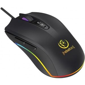 Rebeltec - Roofvis - Draadloze Muis - Zwart - Rubber - 6400 DPI