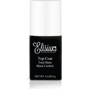 ELISIUM_Top Coat Total Matte mat top voor laków hybrydowych zwart Confetti 9g