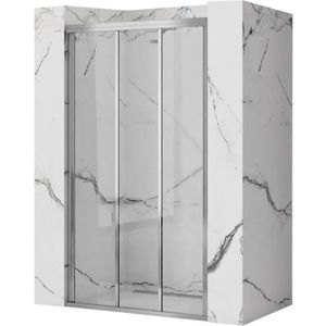 REA Schuifdouchedeur - Veiligheidsglas - Chroom - 80x190 cm - Antikalkcoating