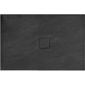 REA Black Stone Douchebak Rechthoek 90 x 120 x 3.5 cm - Zwart