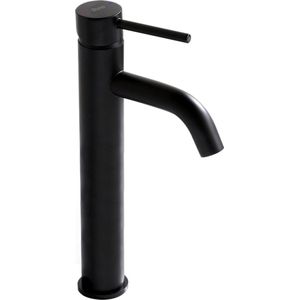REA Hoog model wastafelkraan - mat zwart - duurzaam messing - eengreeps bediening - 280 mm hoogte