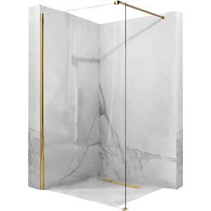 REA Douchewand - Glans Goud - Veiligheidsglas - 100 x 195 cm - 8 mm - Antikalkcoating