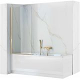 REA Elegant Badwand / Badscherm - 80 x 140 cm - 5 mm - Glans Goud