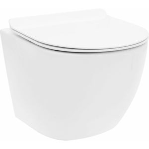 REA Carlo Mini Rimless Wandcloset 49 cm Softclose Zitting - Glans Wit