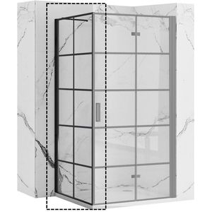 REA Zijwand Douche - Mat Zwart - Veiligheidsglas - 80x190 cm - Onderhoudsvriendelijk