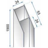 REA Molier Verbredingsprofiel t.b.v. Molier Douchecabine - 30-45 mm - Mat Zwart