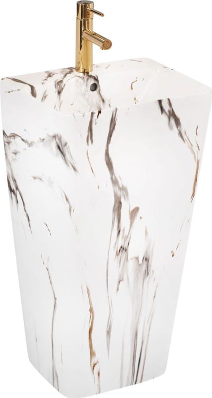 REA Aris Wastafelzuil - 44 x 37.5 x 83 cm - Glans Marmerlook