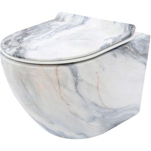 Rea Carlos Duroplast/Slim/Zm Granit Matt - Toiletpot - Grijs - 49,5X37X32Cm