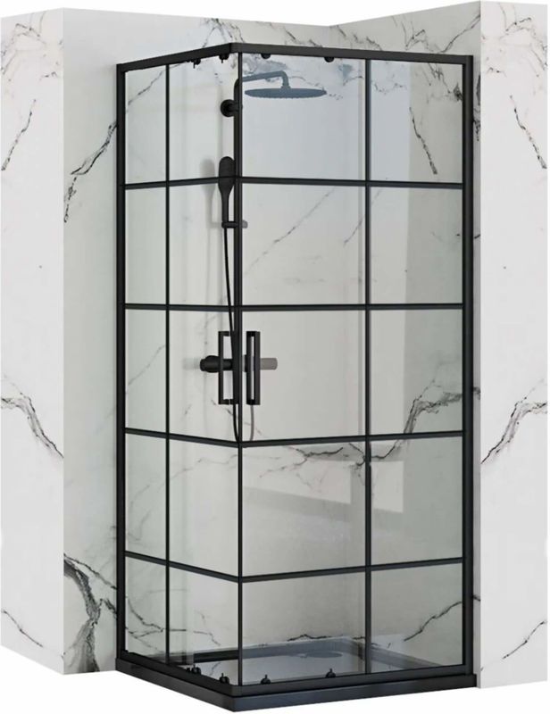 Rea Concept Black 80X100 - 190 cm - Douchecabine - Rechthoek - Zwart