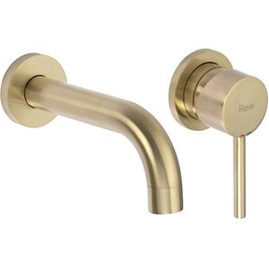 REA Inbouw wastafelkraan - eenhendel - geborsteld goud - messing - modern design