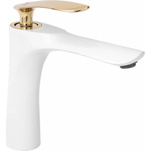 Waschbeckenarmatur orbit WEIß gold niedrig - REA