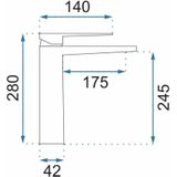 REA Parker Wastafelkraan/Mengkraan - Opbouw - Hoog Model - Geborsteld Nikkel