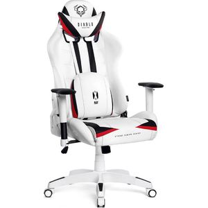 Diablo X-Ray Gaming Game Stoel Gaming Chair Bureaustoel 4D Armleuningen Ergonomisch Ontwerp Kunstleer Perforatie Kantelfunctie Wit-Zwart Normal (L)