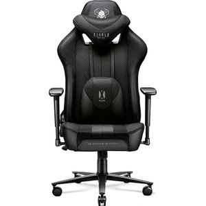 Diablo X-Player 2.0 Gaming Stoel Gamestoel Bureaustoel 3D-Armleuningen Stof Ergonomisch ontwerp Nek/lendekussen Kantelfunctie Zwart King (XL)