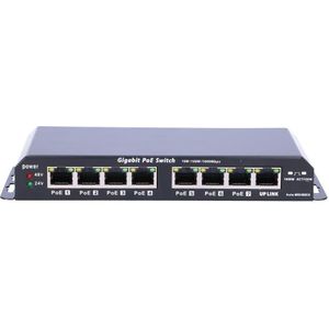 Extralink - EX.1025 Netwerkschakelaar - Zwart - Unmanaged L2 Gigabit Ethernet - Power over Ethernet - 8 Havens