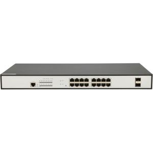 Extralink EX.3807, Beheerd, L2, Gigabit Ethernet (10/100/1000), Gigabit Ethernet, Power over Etherne (16 ports), Netwerkschakelaar, Zwart, Grijs