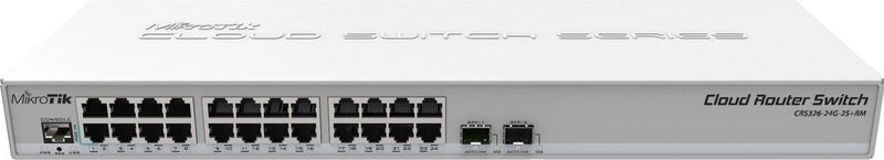 MikroTik CRS326-24G-2S+RM: L3 Smart Switch (24 ports), Netwerkschakelaar, Grijs