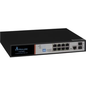 Extralink VICTOR 8-port GbE Managed PoE Switch (8x Gig LAN, 2x SFP) PoE 48V 150W